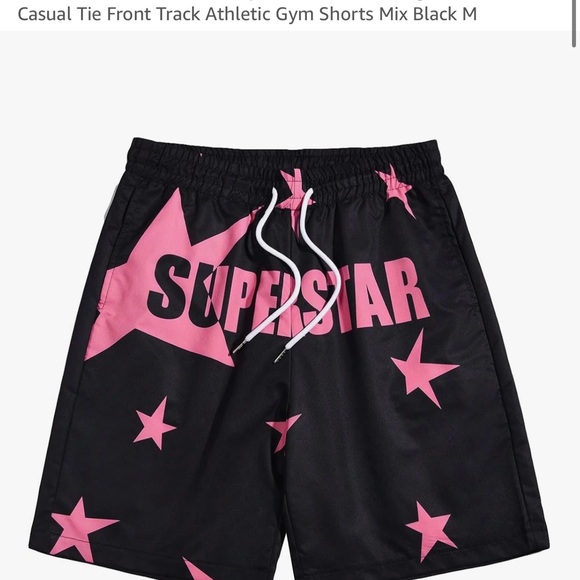 Black and Pink Athletic Shorts - Picture 1 of 4